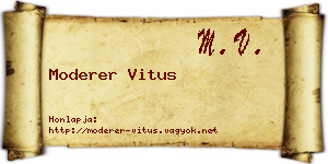 Moderer Vitus névjegykártya